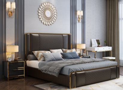 Bett Doppelbett Betten Möbel Einrichtung Schlafzimmer Luxus Design